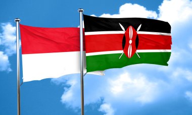 Kenya bayrak, 3d render ile Monaco bayrağı