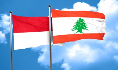 Lübnan bayrağı, 3d render ile Monaco bayrağı