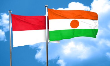 Nijer bayrak, 3d render ile Monaco bayrağı