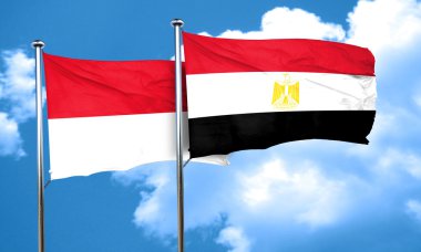 Monaco bayrağı Mısır bayrağı, 3d render ile