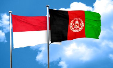 Monaco bayrağı Afganistan bayrağı, 3d render ile