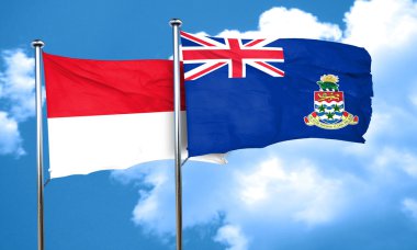 Cayman Adaları bayrağı, 3d render ile Monaco bayrağı