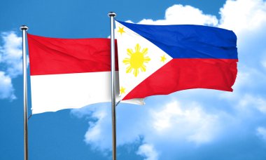 Monaco bayrağı Filipinler bayrağı, 3d render ile