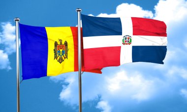 Dominik Cumhuriyeti bayrağı, 3d render ile Moldova bayrağı