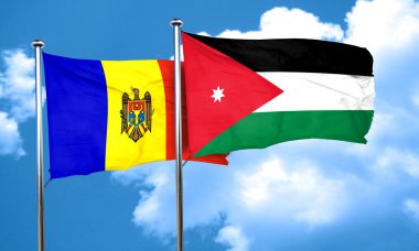 Jordan bayrak, 3d render ile Moldova bayrağı