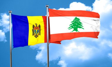 Lübnan bayrağı, 3d render ile Moldova bayrağı