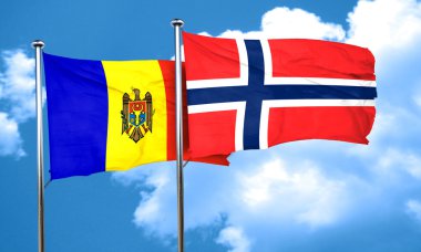 Norveç bayrağı, 3d render ile Moldova bayrağı