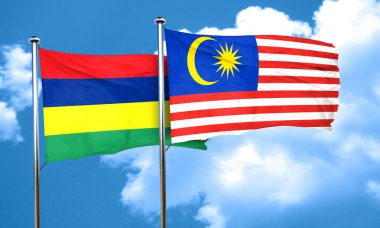 Mauritius bayrak Malezya bayrağı, 3d render ile