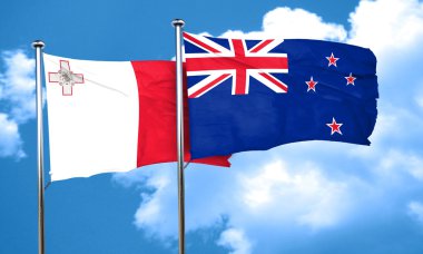 Yeni Zelanda bayrağı, 3d render ile Malta bayrağı