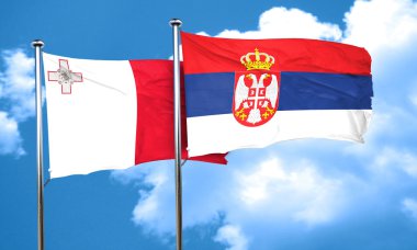 Sırbistan bayrağı, 3d render ile Malta bayrağı