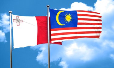 Malezya bayrağı, 3d render ile Malta bayrağı