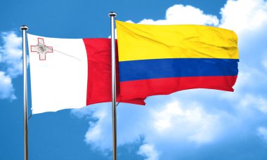 Kolombiya bayrak, 3d render ile Malta bayrağı