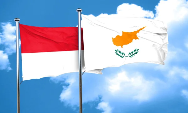 Монако флаг с флагом Кипра, 3D рендеринг — стоковое фото