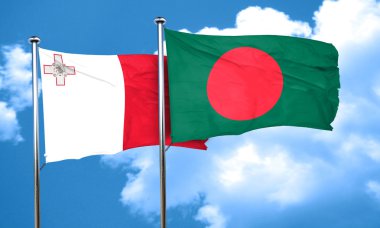 Bangladeş bayrağı, 3d render ile Malta bayrağı