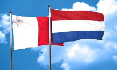 Hollanda bayrağı, 3d render ile Malta bayrağı