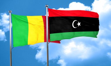 Libya bayrağı, 3d render ile mali bayrağı