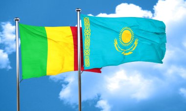 Kazakistan bayrağı, 3d render ile mali bayrağı