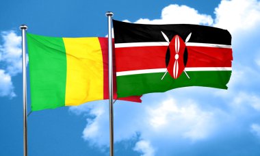 Kenya bayrak, 3d render ile mali bayrağı