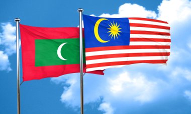 Maldivler bayrağı Malezya bayrağı, 3d render ile