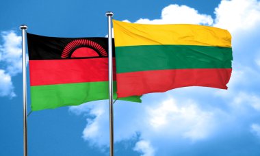 Malavi bayrak Litvanya bayrağı, 3d render ile