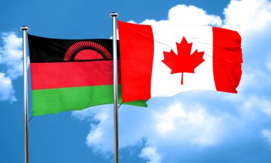 Malavi bayrak Kanada bayrağı, 3d render ile