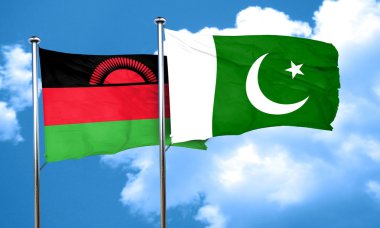 Malavi bayrak Pakistan bayrağı, 3d render ile