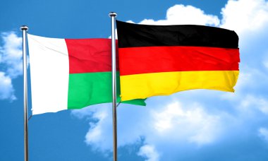 Madagaskar bayrağı Almanya bayrağı, 3d render ile