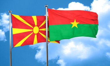 Burkina Faso bayrak, 3d render ile Makedonya bayrak