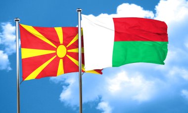 Madagaskar bayrağı, 3d render ile Makedonya bayrak