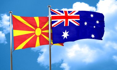 Avustralya bayrağı, 3d render ile Makedonya bayrak