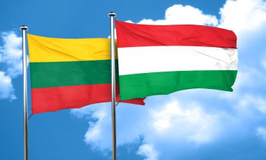 Macaristan bayrağı, 3d render ile Litvanya bayrağı