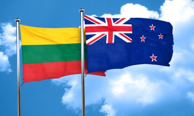 Yeni Zelanda bayrağı, 3d render ile Litvanya bayrağı