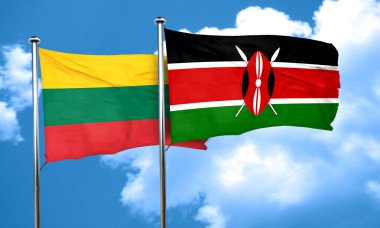 Kenya bayrak, 3d render ile Litvanya bayrağı