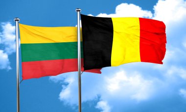 Belçika bayrağı, 3d render ile Litvanya bayrağı