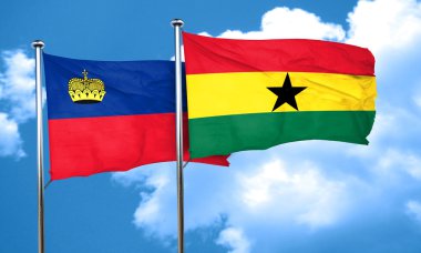 Gana bayrak, 3d render ile Lihtenştayn bayrağı