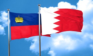 Bahreyn bayrağı, 3d render ile Lihtenştayn bayrağı