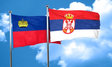 Sırbistan bayrağı, 3d render ile Lihtenştayn bayrağı