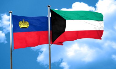 Kuveyt bayrağı, 3d render ile Lihtenştayn bayrağı