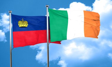 İrlanda bayrağı, 3d render ile Lihtenştayn bayrağı