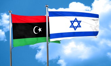 İsrail bayrağı, 3d render ile Libya bayrağı