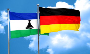 Lesoto bayrağı Almanya bayrağı, 3d render ile