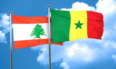 Lübnan Bayrağı Senegal bayrak, 3d render ile