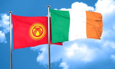 Kırgızistan bayrağı İrlanda bayrağı, 3d render ile