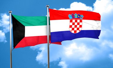 Hırvatistan bayrağı, 3d render ile Kuveyt bayrağı