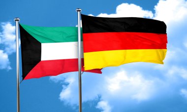 Kuveyt bayrağı Almanya bayrağı, 3d render ile