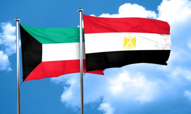 Kuveyt bayrağı Mısır bayrağı, 3d render ile