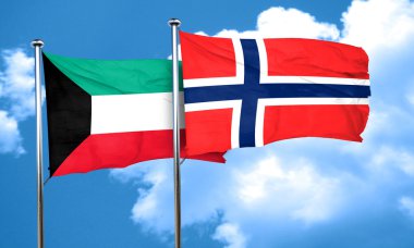 Kuveyt bayrağı Norveç bayrağı, 3d render ile