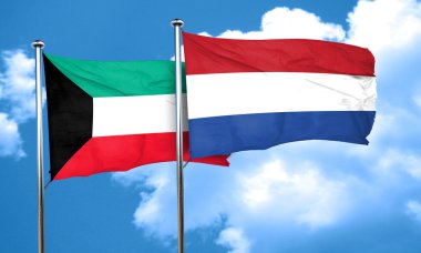 Kuveyt bayrağı Hollanda bayrağı, 3d render ile