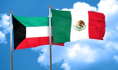 Kuveyt bayrağı Meksika bayrağı, 3d render ile