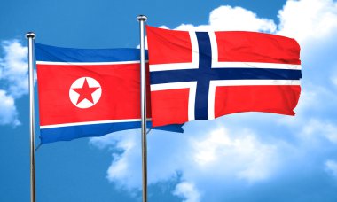 Norveç bayrağı, 3d render ile Kuzey Kore bayrağı
